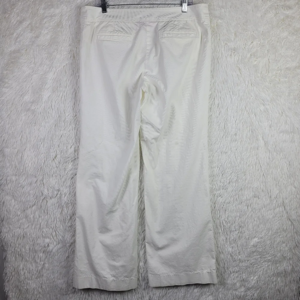 Lilly Pulitzer Sz 14 White Palm Beach‎ Fit Wide Leg Corduroy Pants Boho Casual